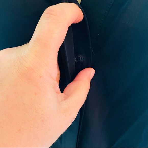 DVF | black cap sleeve button up casual minimalist dress 6 - Picture 4 of 8